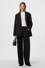 Pieces Cal&ccedil;as de terno de perna larga preto