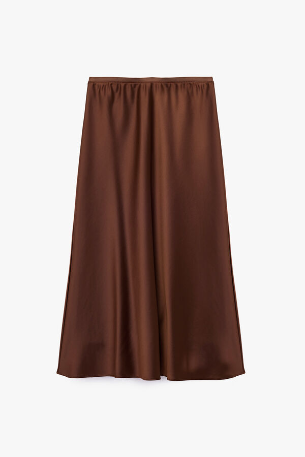 Koton Falda midi de corte regular con cintura est&aacute;ndar tostado