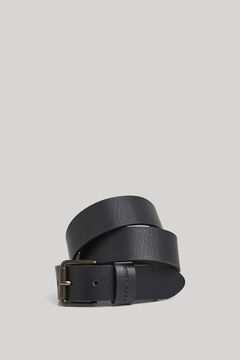 Springfield Metal buckle leather belt black