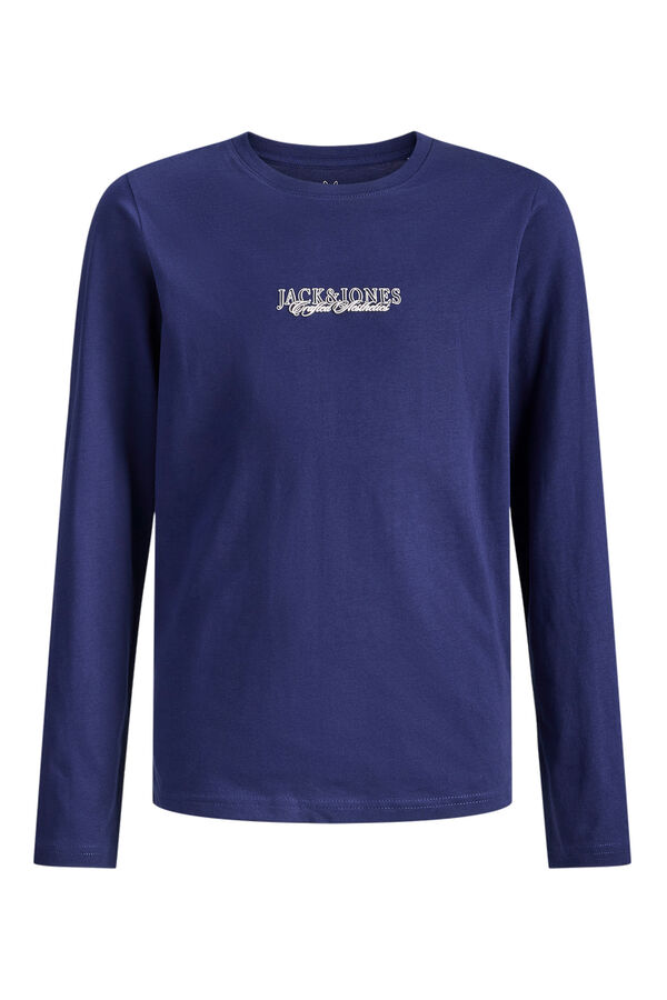 Jack & Jones Junior Long-sleeved logo T-shirt blue