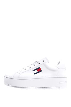 Springfield Women's Tommy Jeans cupsole trainer with double platform white