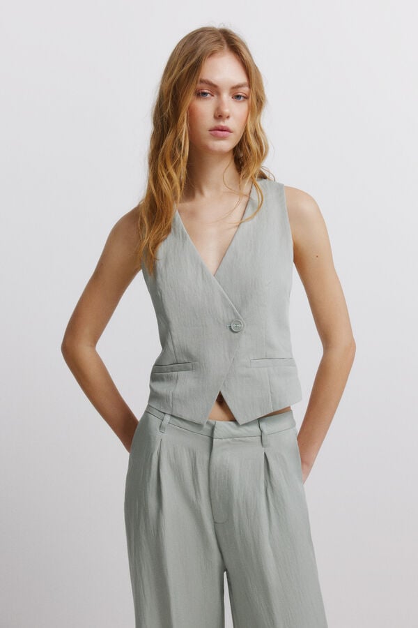 Springfield Asymmetric gilet green