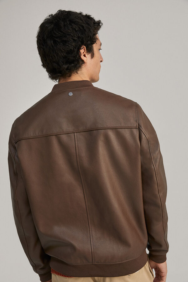 Springfield Bomber jakna od umjetne kože smeđa