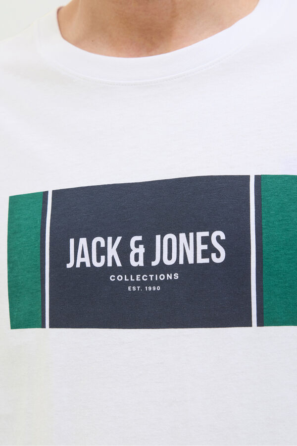 Jack & Jones Camiseta regular fit estampada blanco