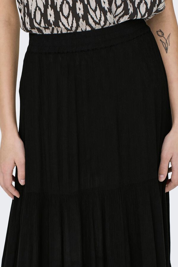 Only Falda larga fluida negro