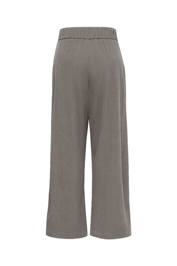 JDY Lange Wide-Leg-Hose aus Cord Grau