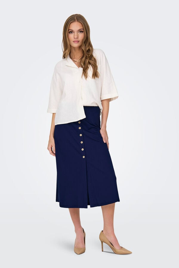 Springfield Midi skirt with buttons navy