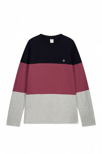 Springfield camiseta de manga comprida em piqu&eacute; com blocos de cor