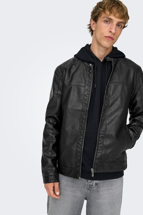 Only & Sons Chaqueta biker negro