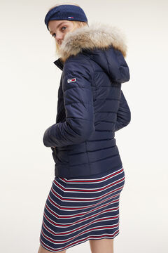 Springfield Puffer jacket with removable hood. kék