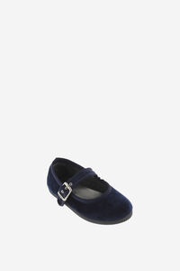 Victoria Kids Bailarinas de niña de terciopelo con ribete al tono y cierre de hebilla