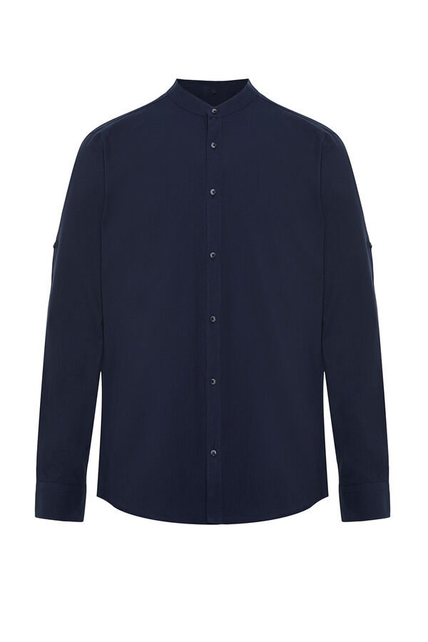 Trendyol Mandarin collar shirt blue