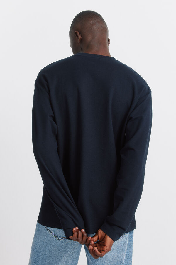 Springfield Majica od pikea dugih rukava Plava