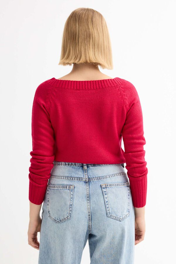 Inside Camisola slim gola redonda vermelho