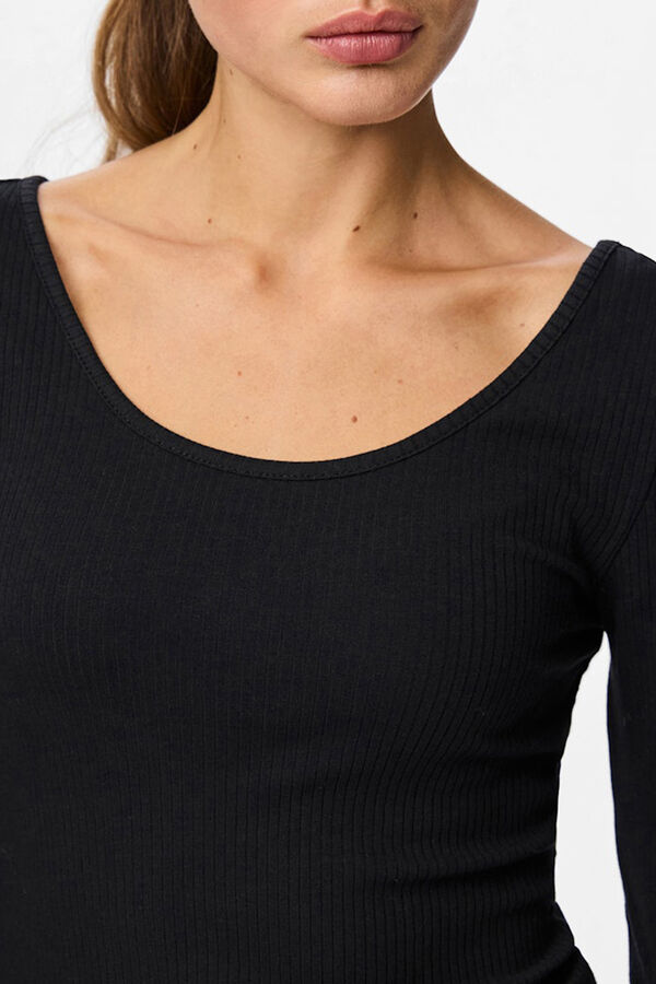 Pieces Top manga larga negro