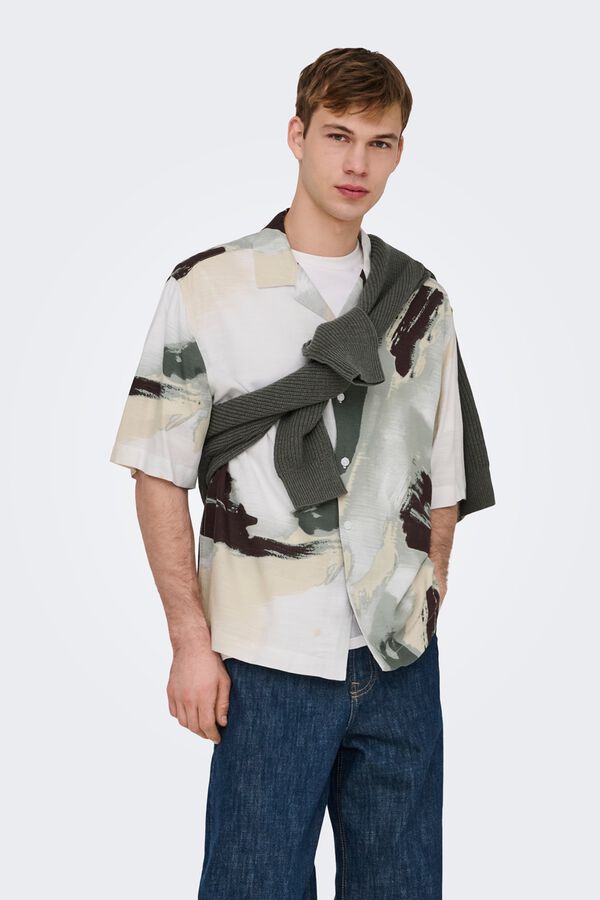 Only & Sons Camisa manga corta blanco