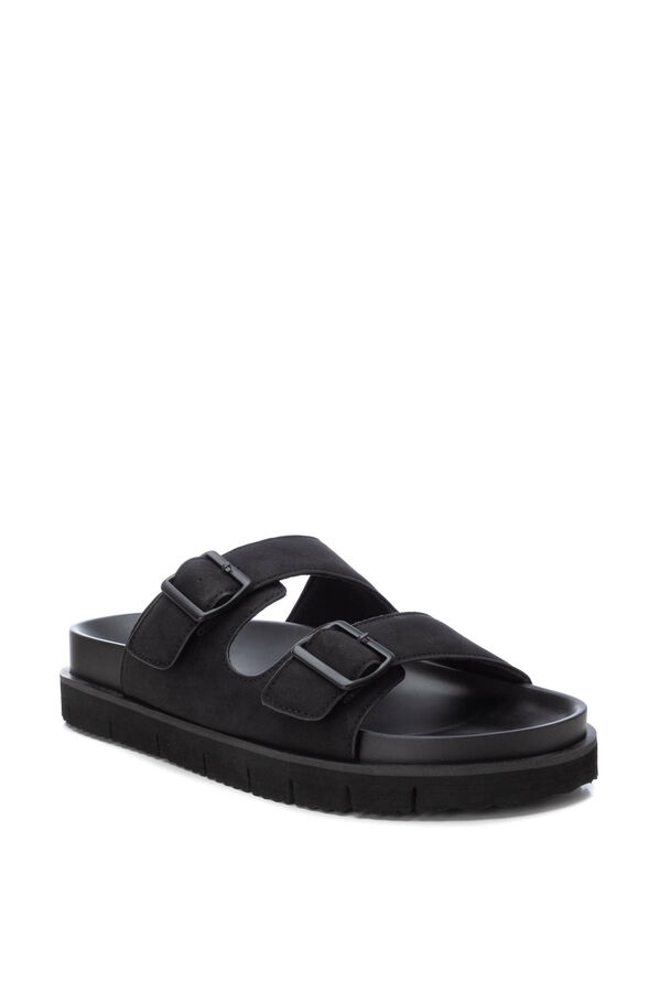 Springfield Black split leather Cro sandal  crna