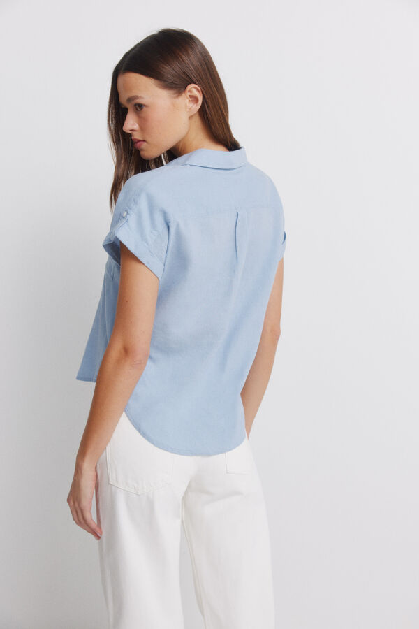 Springfield Cotton short sleeve shirt blue