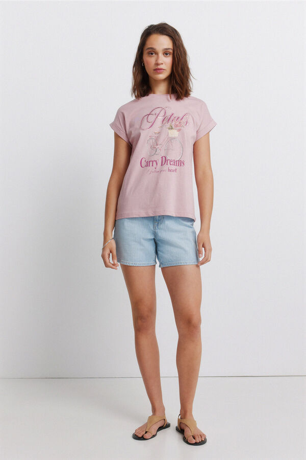 Springfield Majica kratkih rukava bez rukava sa cvetnim dezenom Roze