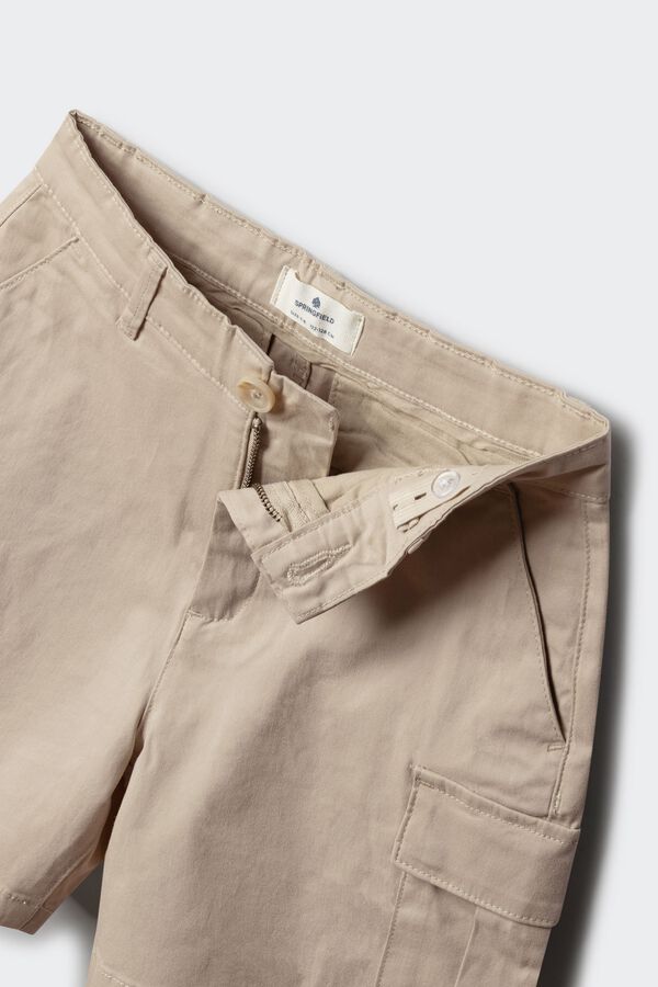 Springfield Kids Bermuda chino cargo de menino bege