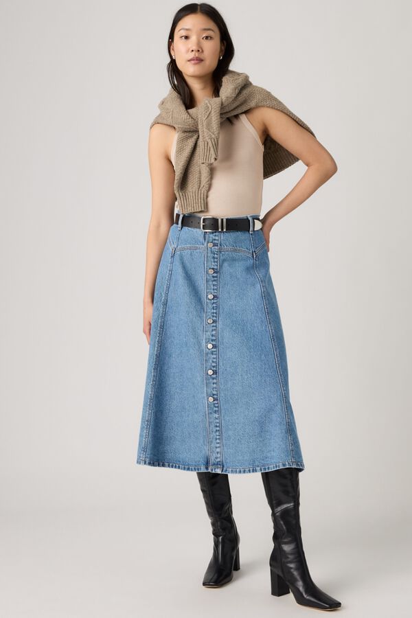 Levi's Falda vaquera midi azul