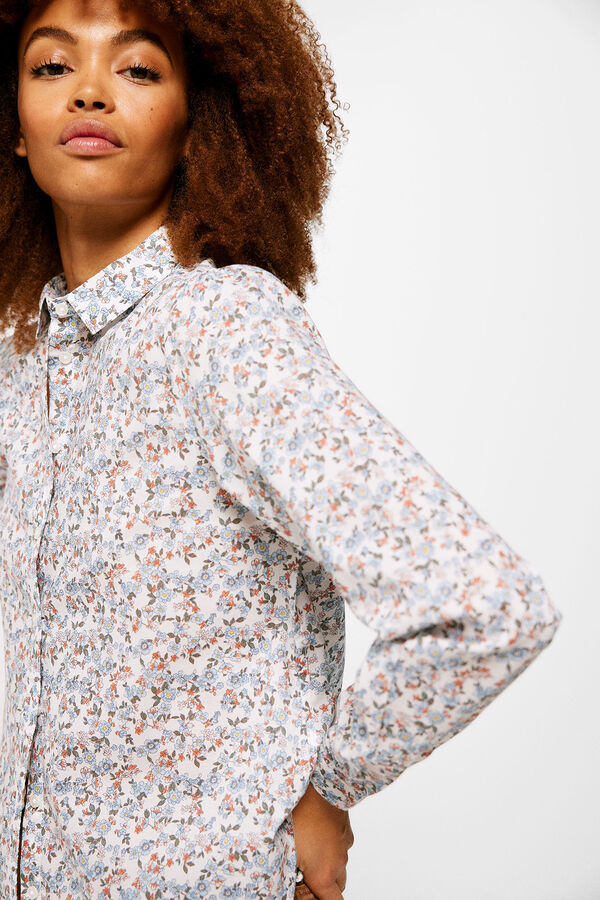 Springfield Printed cotton blouse navy mix