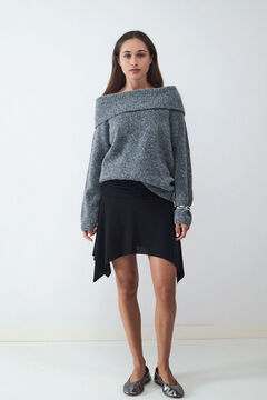 Balmohk Jersey punto hombros descubiertos gris