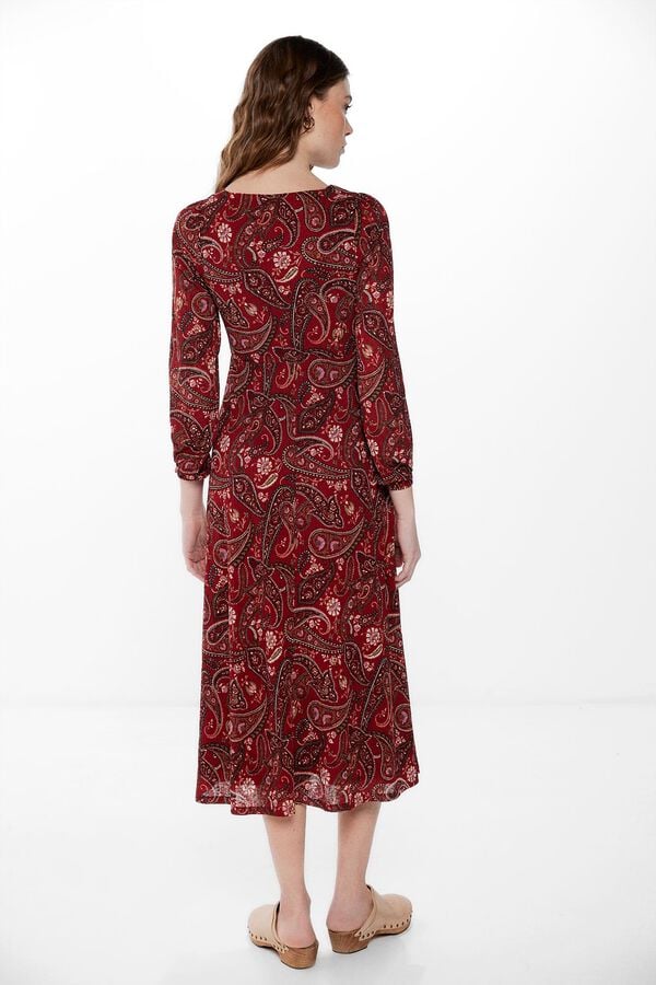 Springfield Midi haljina s kašmirskim uzorkom crvena