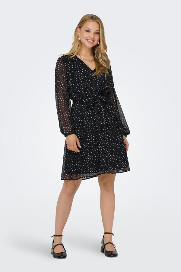 Only Vestido corto lazo gris