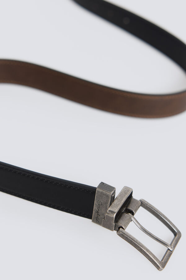 Springfield Reversible denim belt black