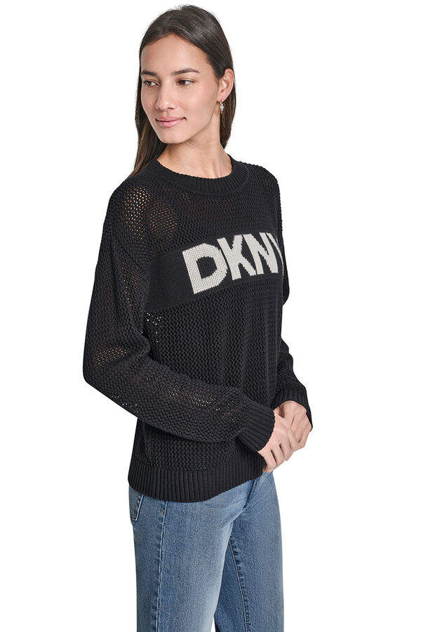 DKNY Crochet jumper black