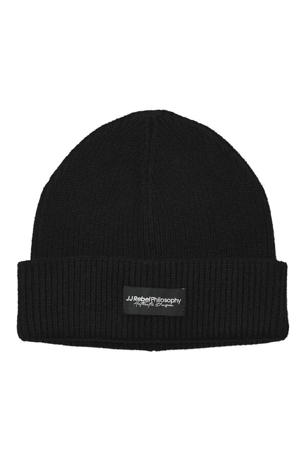 JJ REBEL Beanie with logo Crna
