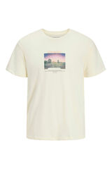Jack & Jones Camiseta regular fit estampada marfil