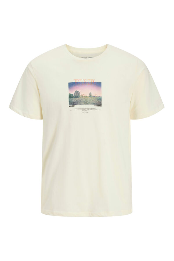 Jack & Jones Camiseta regular fit estampada marfil