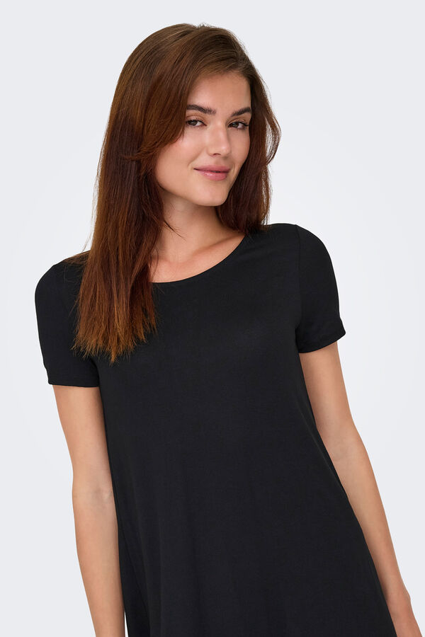 Only Vestido corto manga corta negro