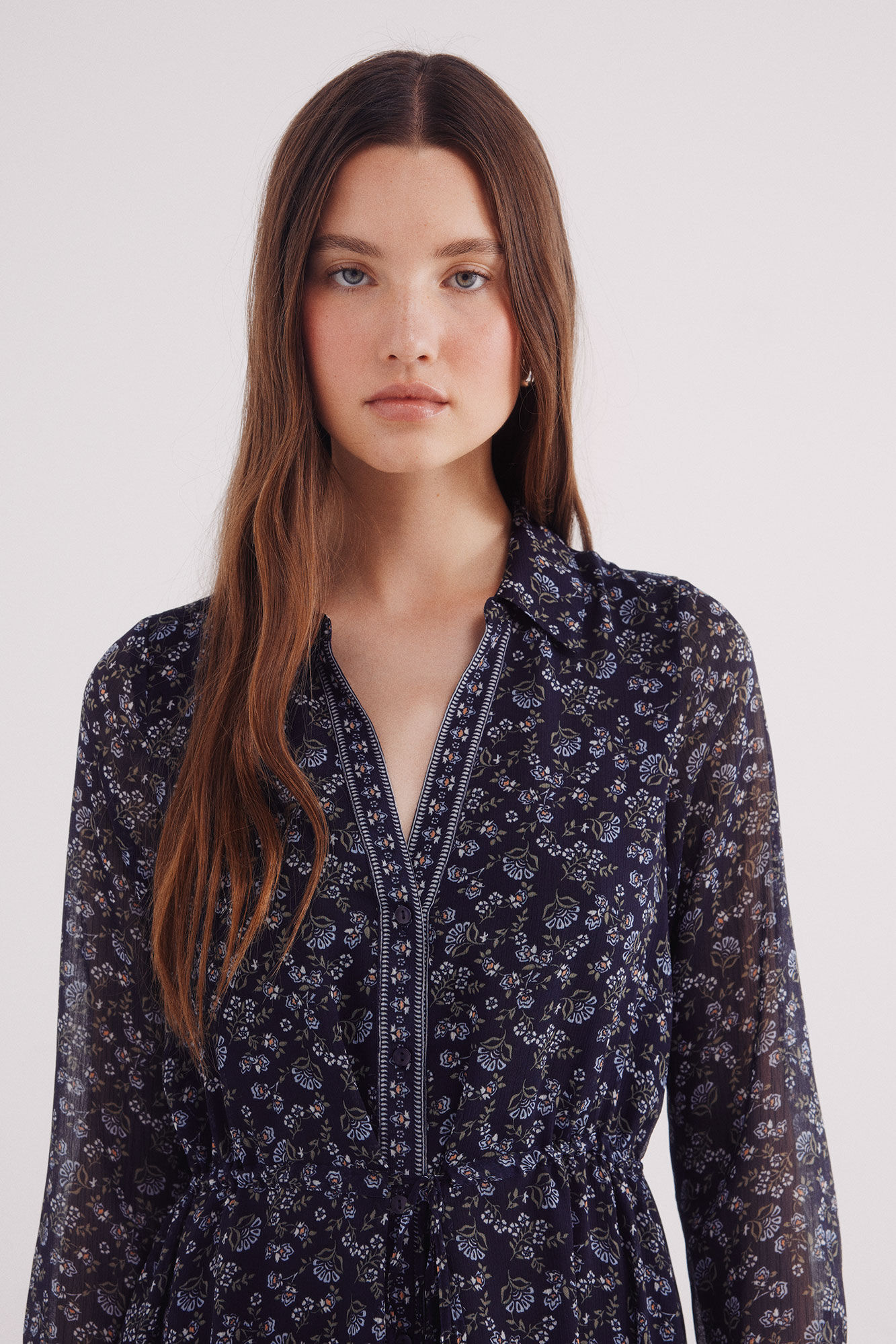 Springfield Floral print midi shirt dress