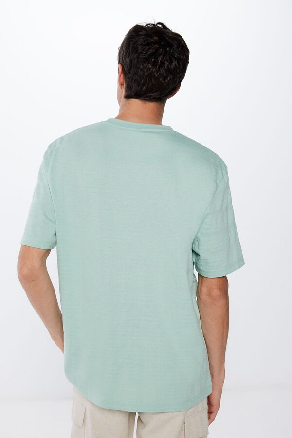 Springfield T-shirt rayure piqué vert