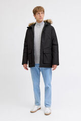 JJ REBEL Parka com capuz de pele preto