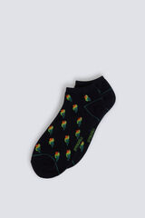Springfield Parrot print ankle sock blue