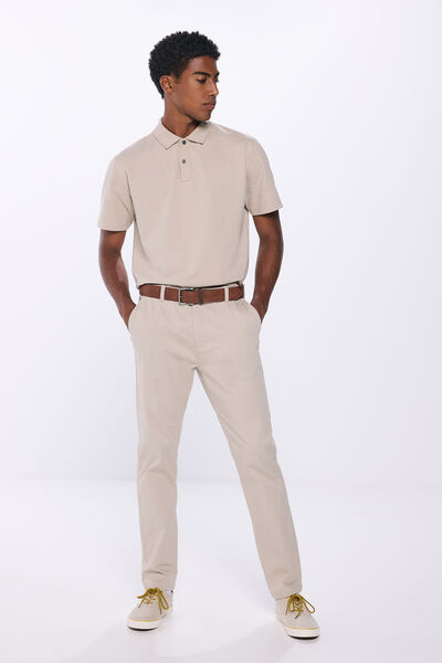 Springfield pantalon chino habillé coupe slim confort brun