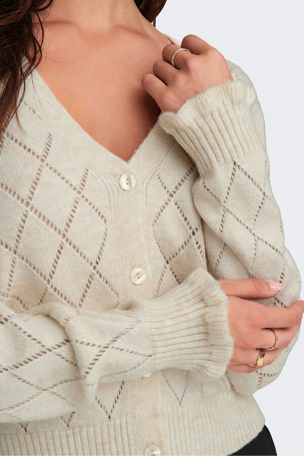 JDY Buttons fastening cardigan white