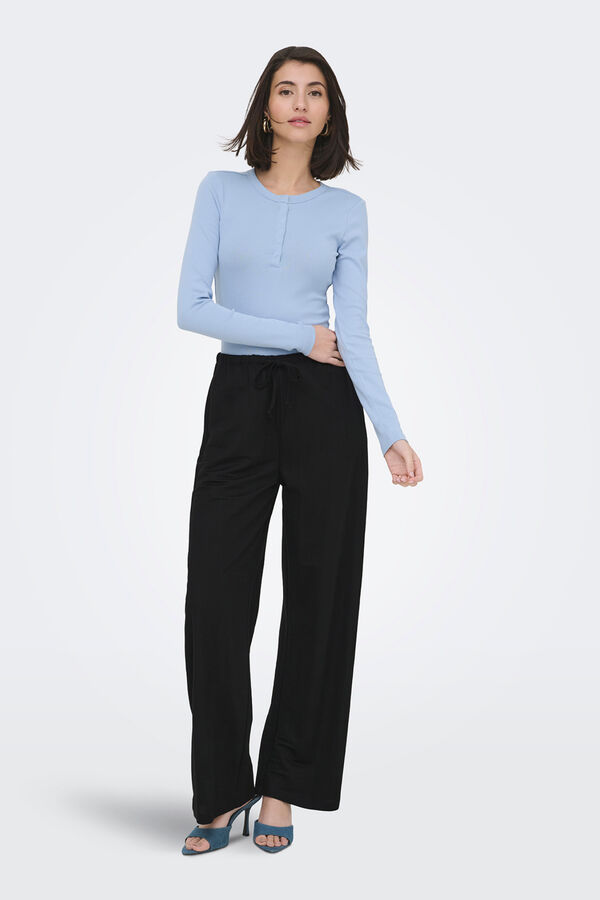 JDY Pantal&oacute;n largo ancho negro