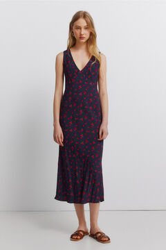 Springfield Fruit print midi dress with straps