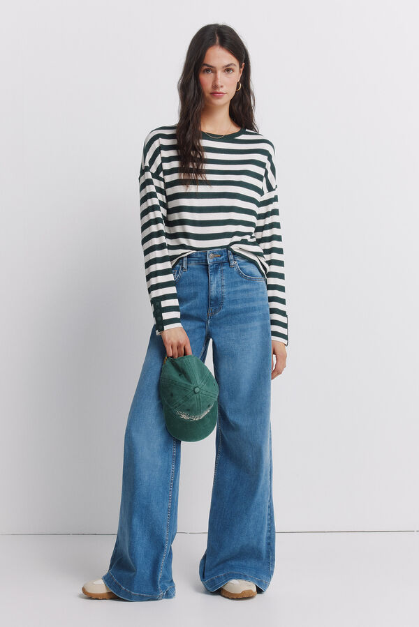 Springfield T-shirt &agrave; double rayure vert