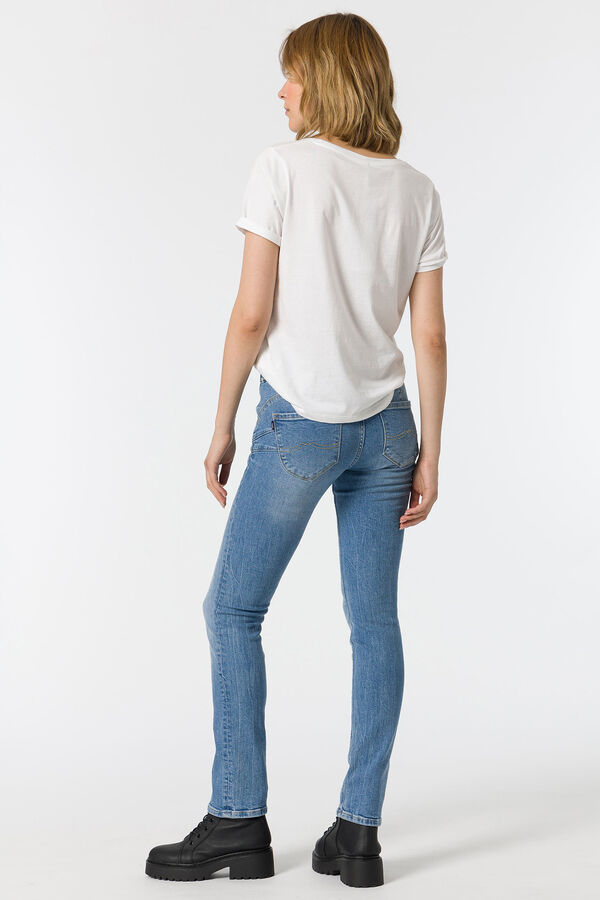 Springfield Double-up Slim High-Rise Jeans bleu acier