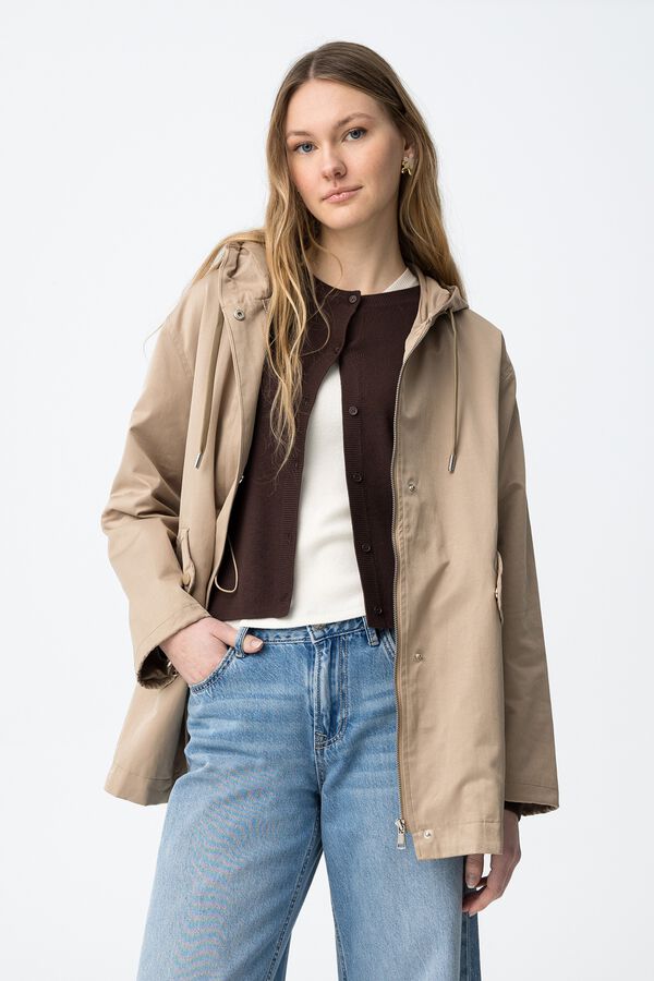 Tiffosi Chaqueta impermeable con capucha nude