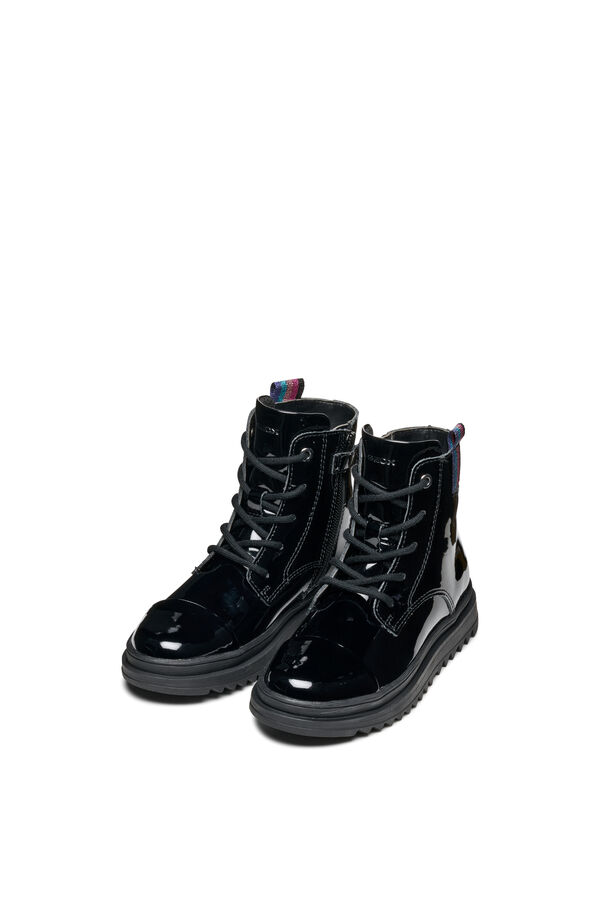 Geox Botines efecto charol negro