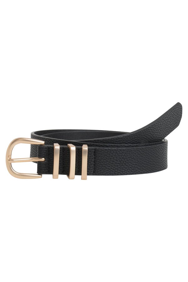 Springfield Black leather effect belt crna