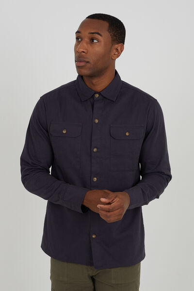 Springfield Long-sleeved shirt with pockets navy