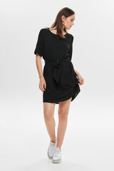 Springfield Mini dress with 2/4 sleeves and round neck crna